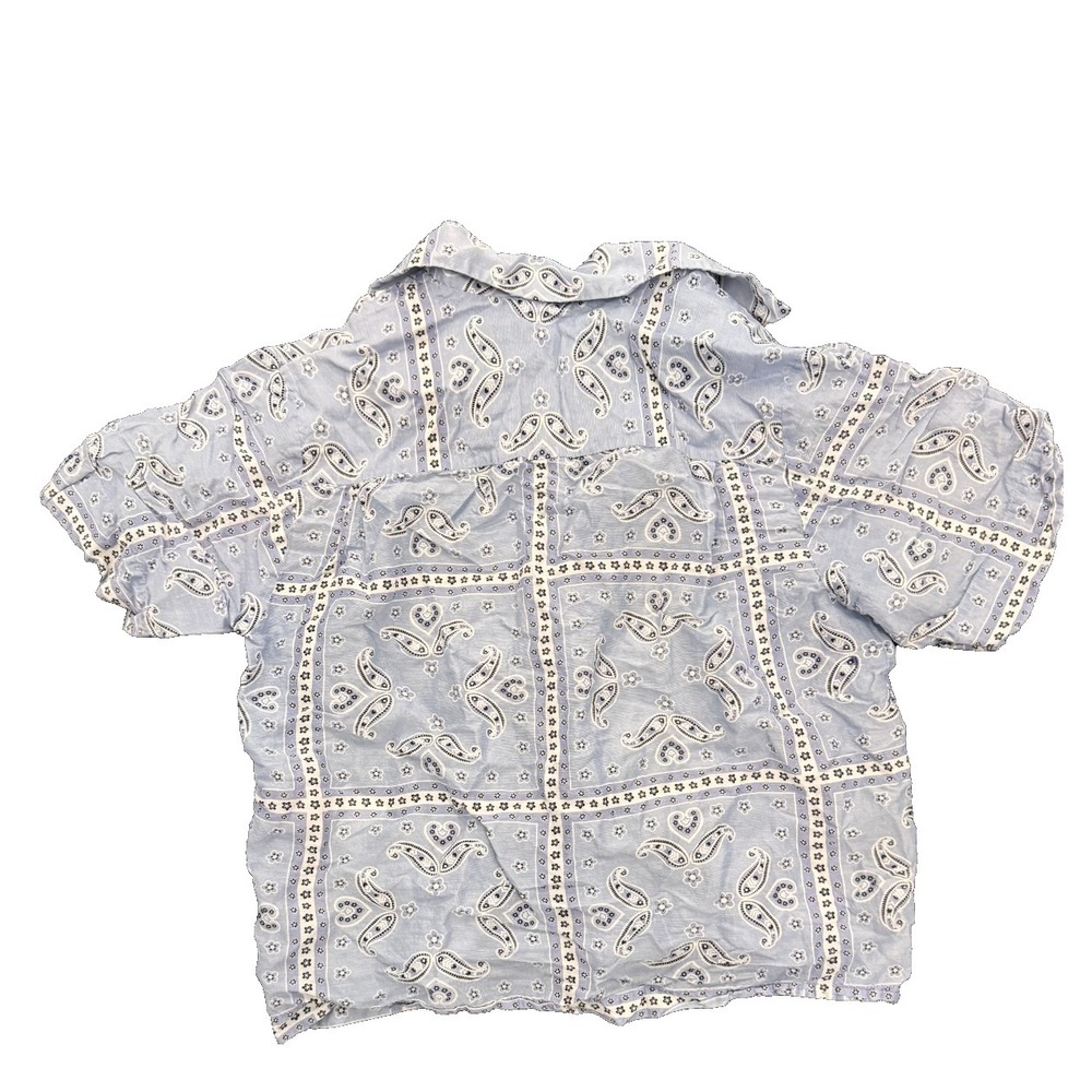 SANDRO Livia Bandana-print Linen Blend Button Down Blouse Camp Shirt 2- $295 top - Picture 5 of 7